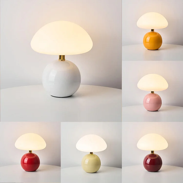 Elegant minimalist retro mushroom table lamp