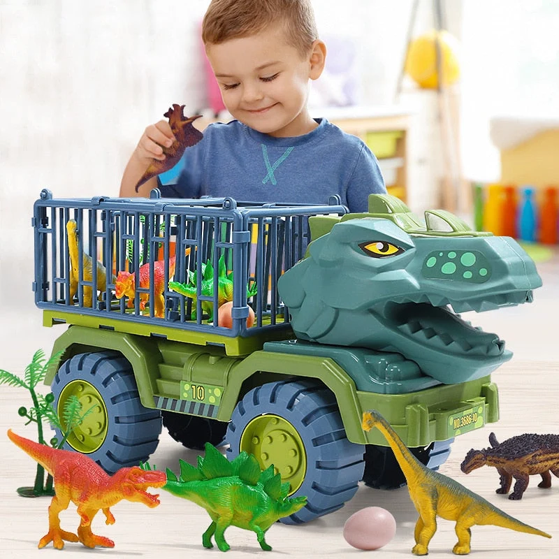 Dinosaur Truck for Kids Set with Realistic Dinosaur Figures