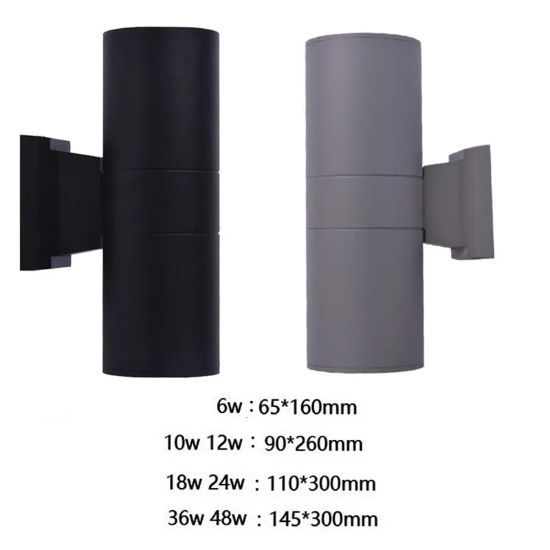 Outdoor Wall Light with Black Aluminum Finish