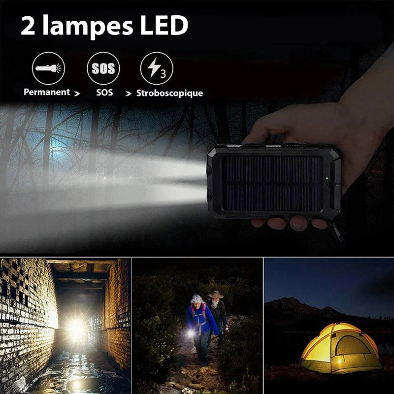 Batterie Externe Solaire - Chargeur USB Rapide | Robuste