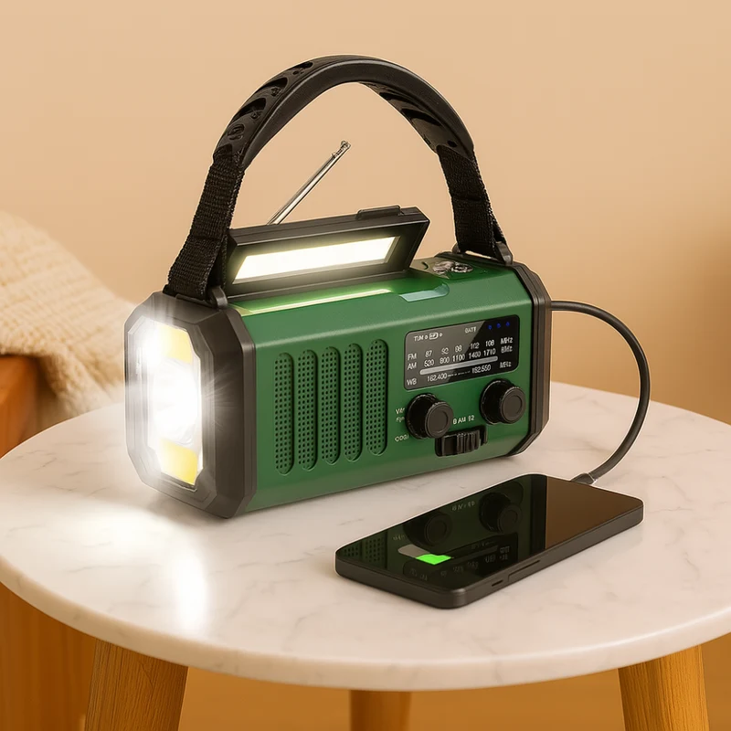 Radio d'urgence solaire - Batterie 10000 mAh, AM/FM, Lampe