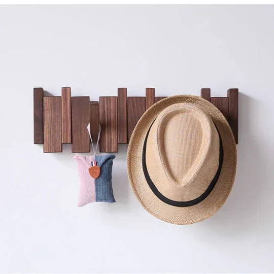 Porte-Manteau Mural en Bois - Design Style Piano | Élégance Moderne