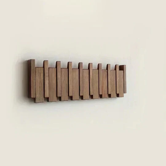 Porte-Manteau Mural en Bois - Design Style Piano | Élégance Moderne