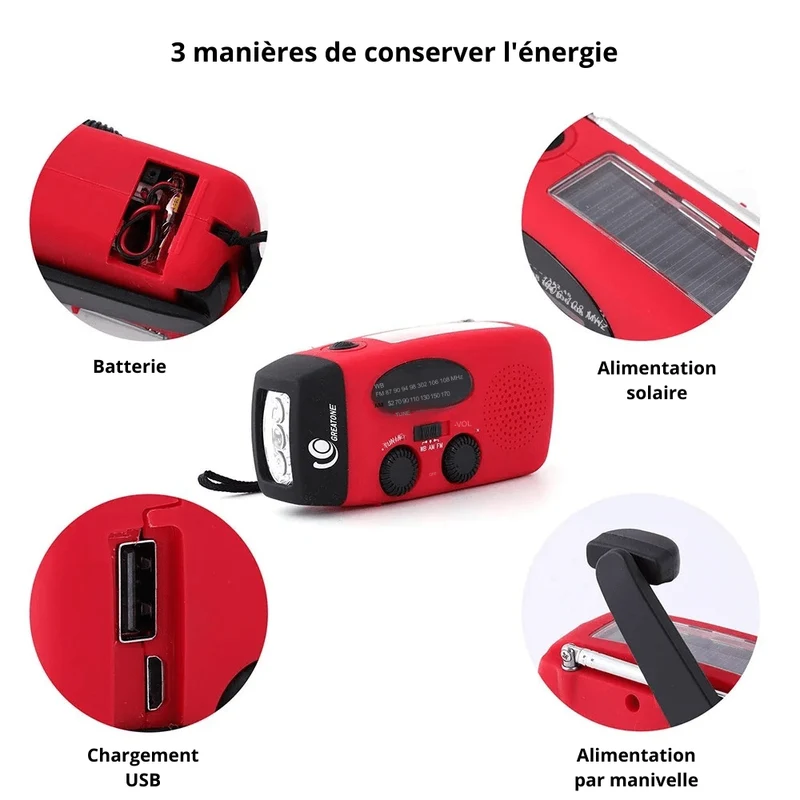 Radio d'urgence multifonctionnelle - Compacte & Innovante