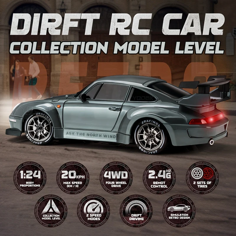 Voiture RC Drift 4WD - Lumières LED & Batterie Rechargeable