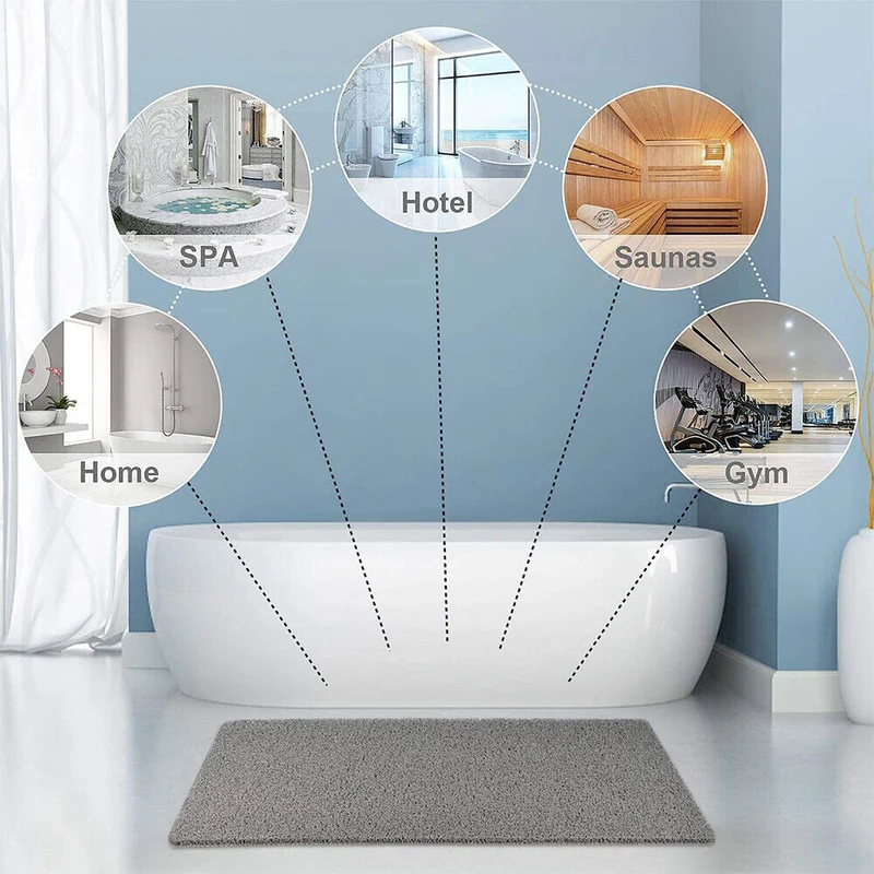 Tapis de Douche Antidérapant - Microban Doux & Hygiénique