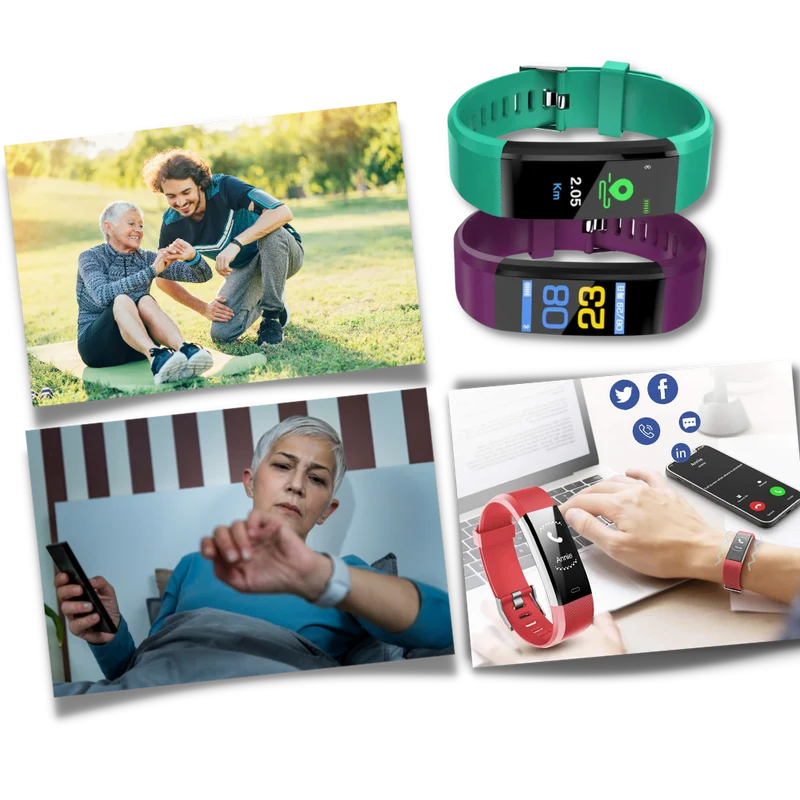 Montre Intelligente Seniors - Suivi Santé Avancé et Facile d'Utilisation