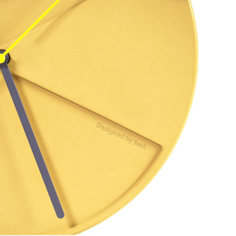 Horloge Murale 3D - Ciment Jaune - Design Moderne