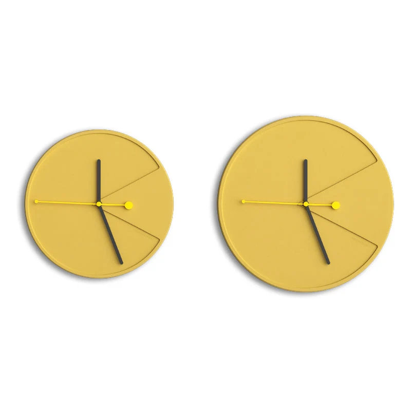 Horloge Murale 3D - Ciment Jaune - Design Moderne
