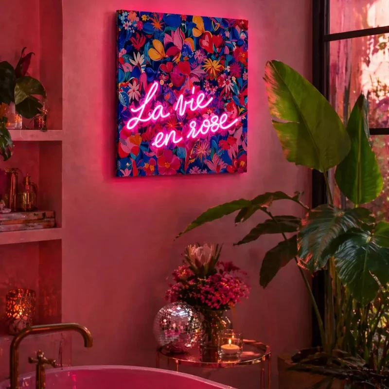 Tableau décoratif "La Vie en Rose" - Message in the Frame