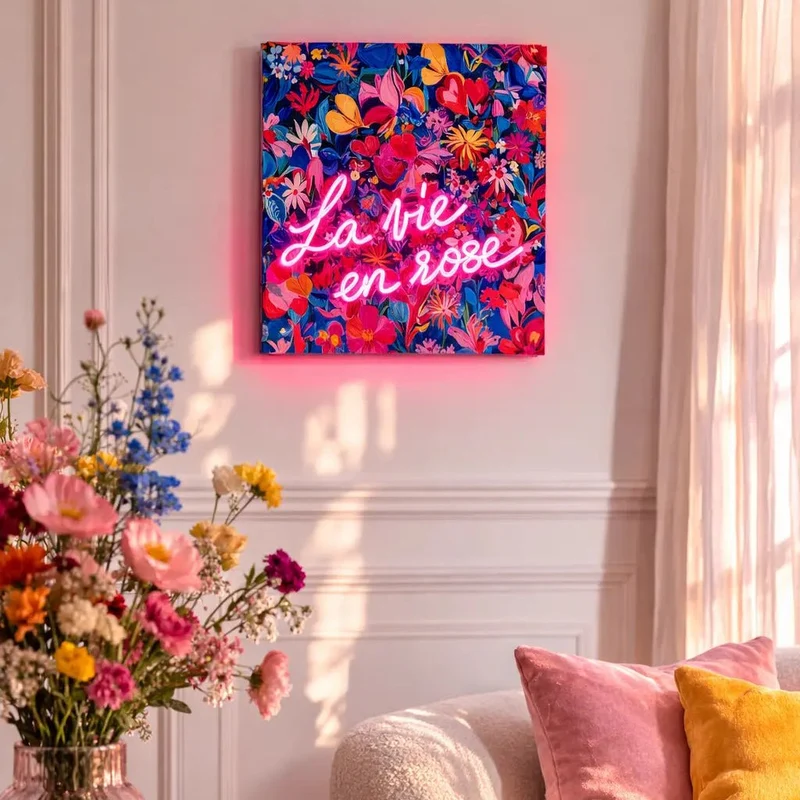 Tableau décoratif "La Vie en Rose" - Message in the Frame