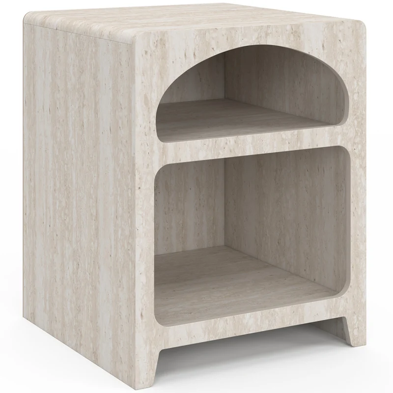 Tables de chevet Alyana organiques effet travertin - lot de 2