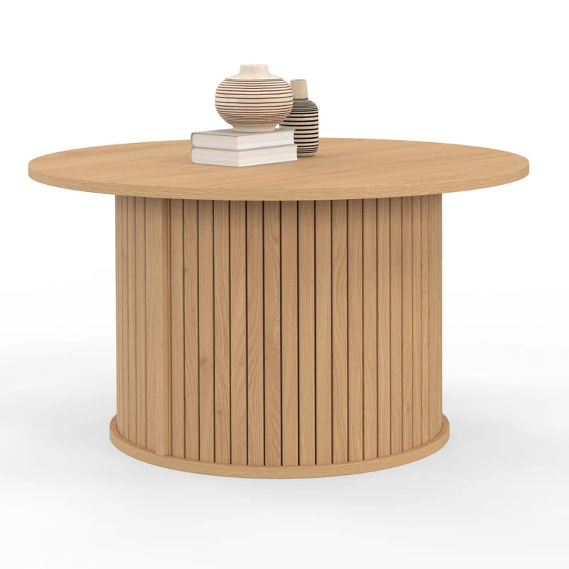 Table basse ronde Albane pieds lattes Ø70cm