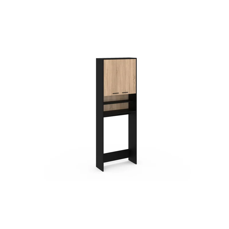 Meuble spécial dessus machine à laver Will noir et bois