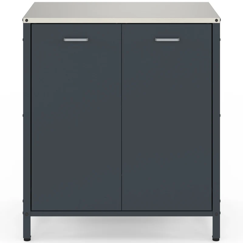 Meuble cuisine extérieure Alméria gris 2 portes + étagères