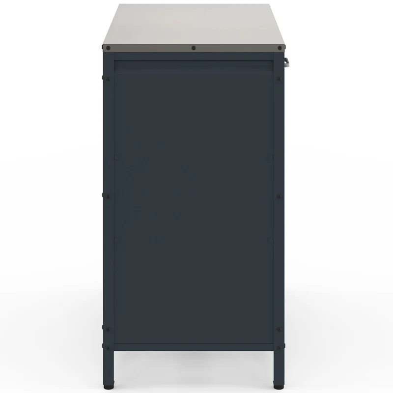 Meuble cuisine extérieure Alméria gris 2 portes + étagères