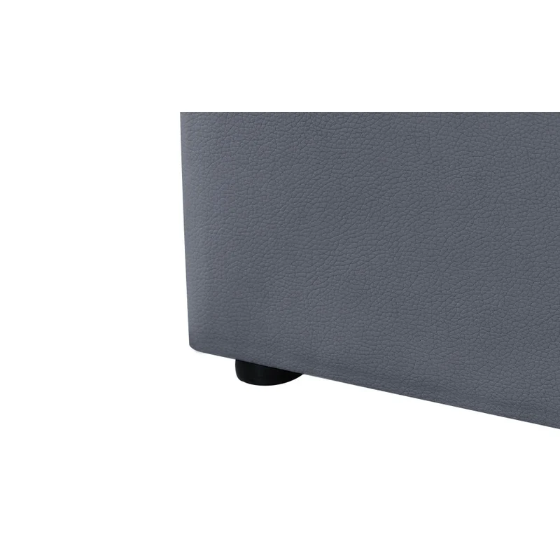 Lit coffre Hanna en PVC gris avec sommier 140x190cm