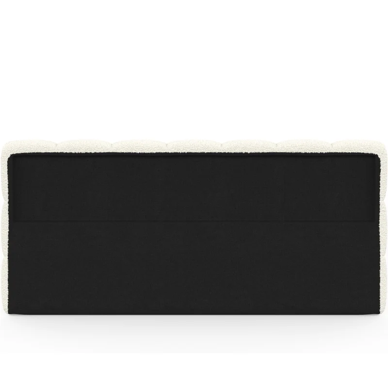Lit coffre Bubble 180x200cm bouclette blanche