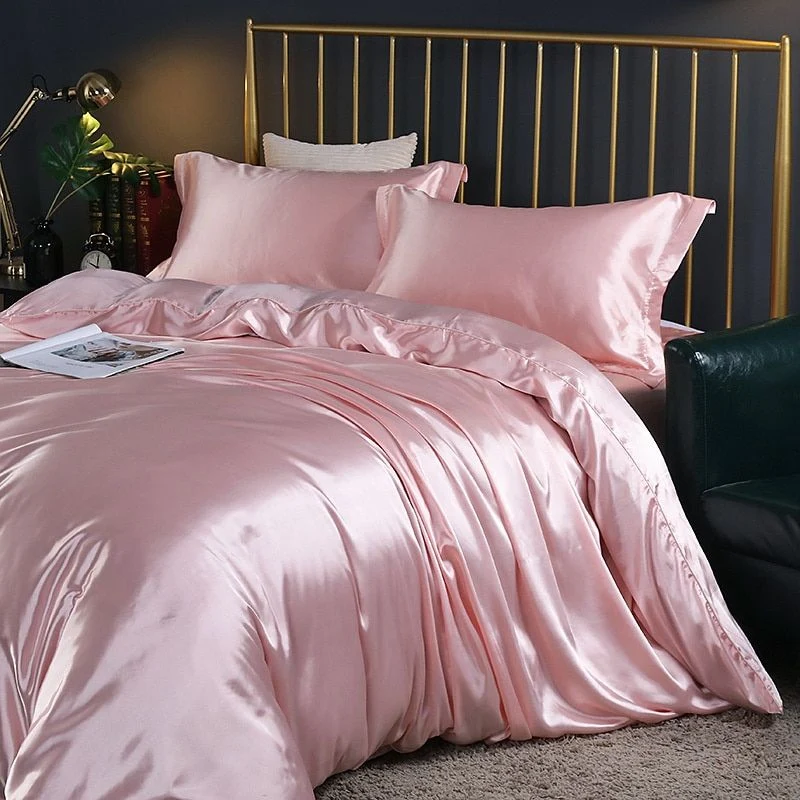 Ensemble Literie Satin Luxe - 4 pièces - Soie/Satin