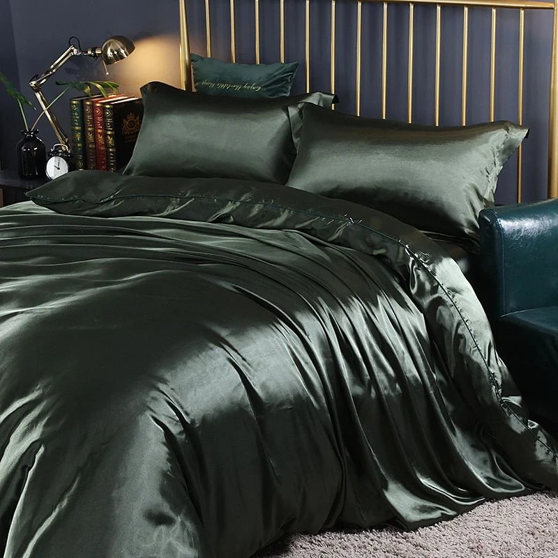 Ensemble Literie Satin Luxe - 4 pièces - Soie/Satin
