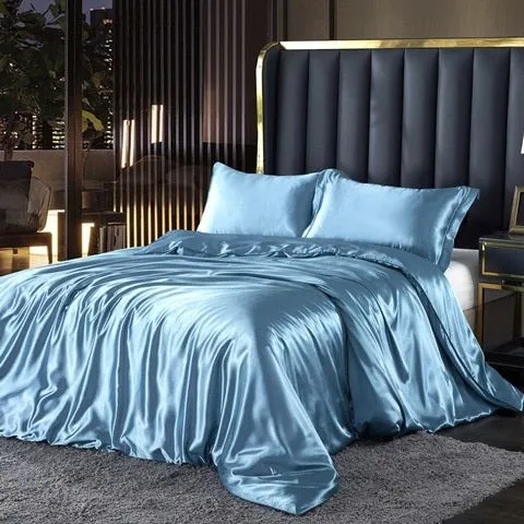 Ensemble Literie Satin Luxe - 4 pièces - Soie/Satin