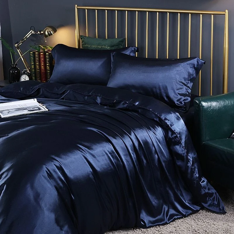 Ensemble Literie Satin Luxe - 4 pièces - Soie/Satin