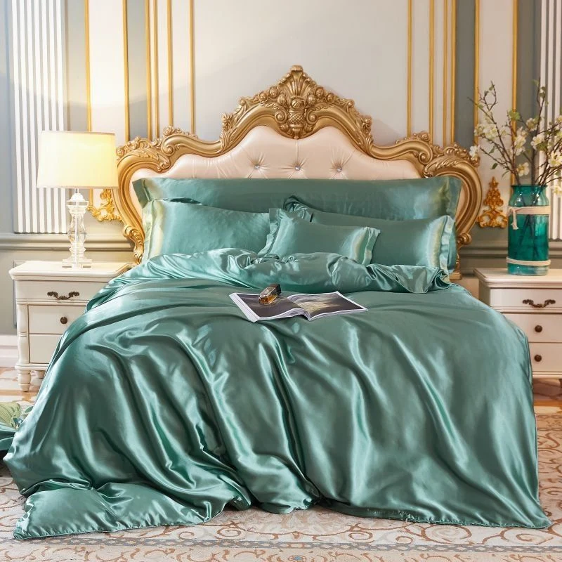 Ensemble Literie Satin Luxe - 4 pièces - Soie/Satin
