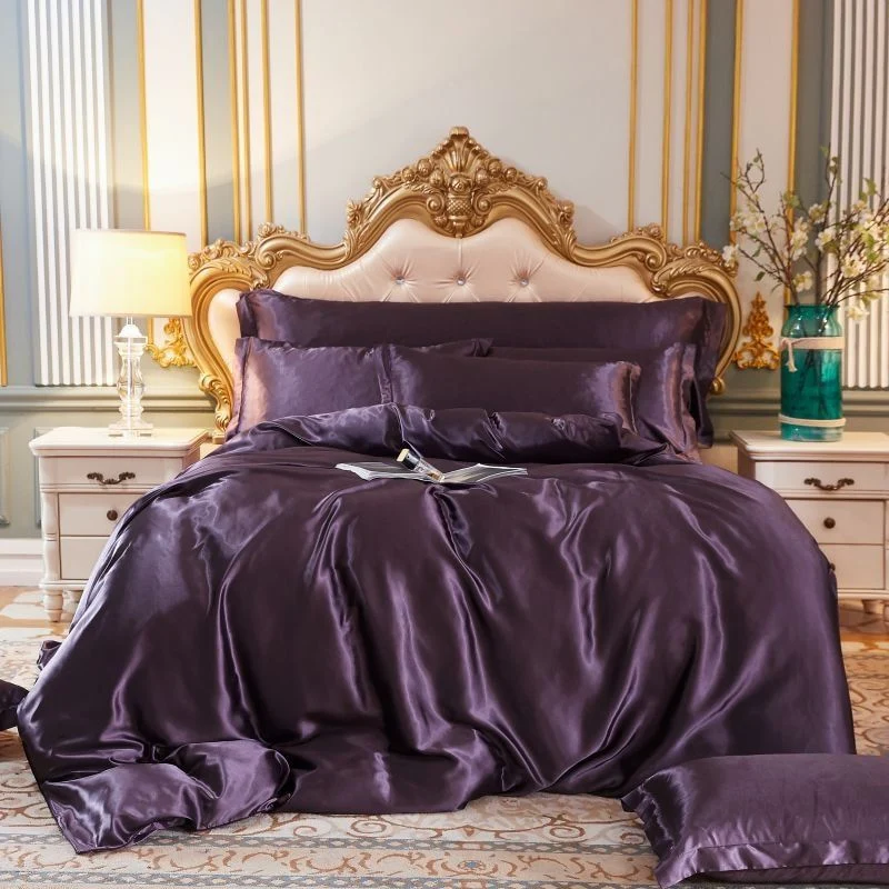 Ensemble Literie Satin Luxe - 4 pièces - Soie/Satin
