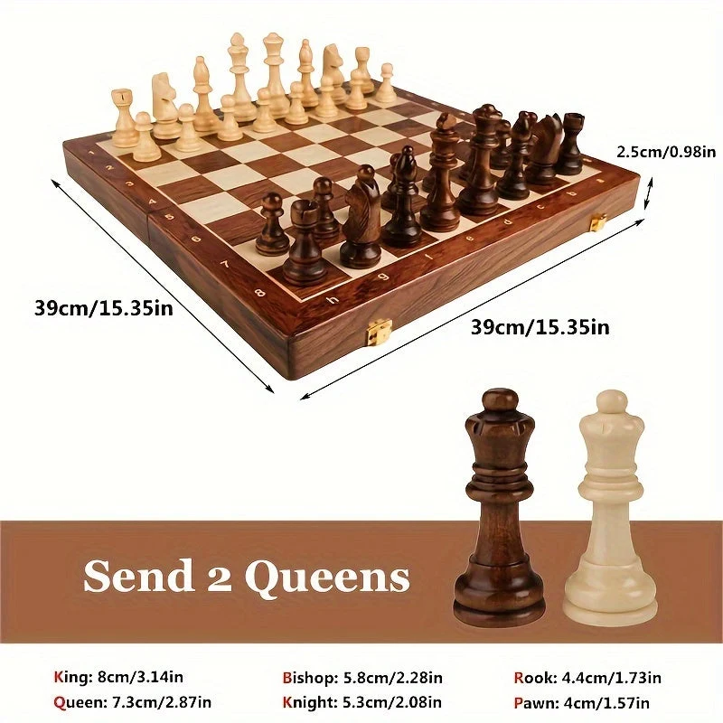 Jeu d'Échecs en Bois - Luxe, Compétitif