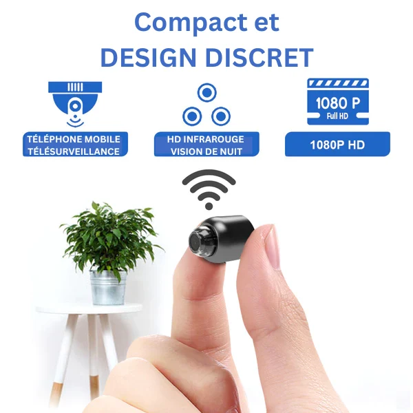 Minieye - Caméra Sécurité HD Enfant - Surveillance Discrète