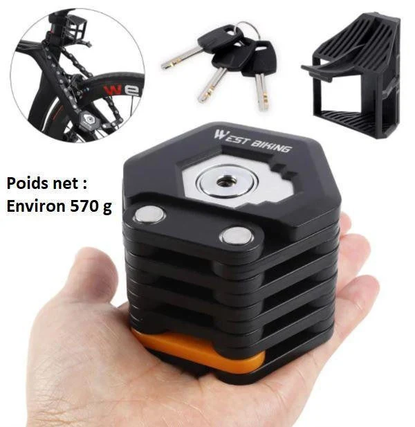 Antivol Vélo Pliable Sécurisé pour Homme et Femme