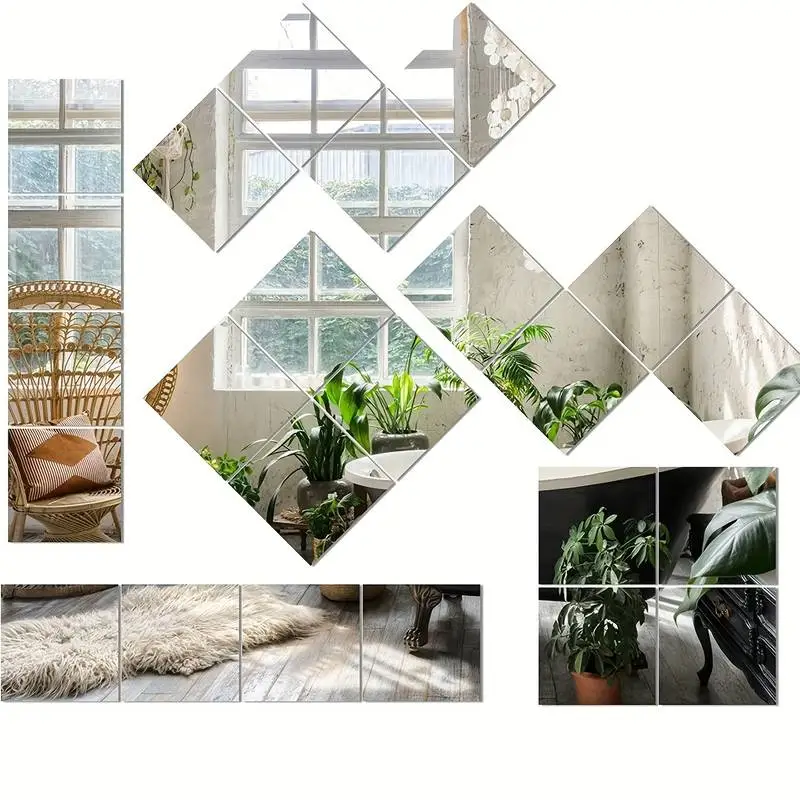 Autocollants Muraux Miroir 3D - Déco Moderne