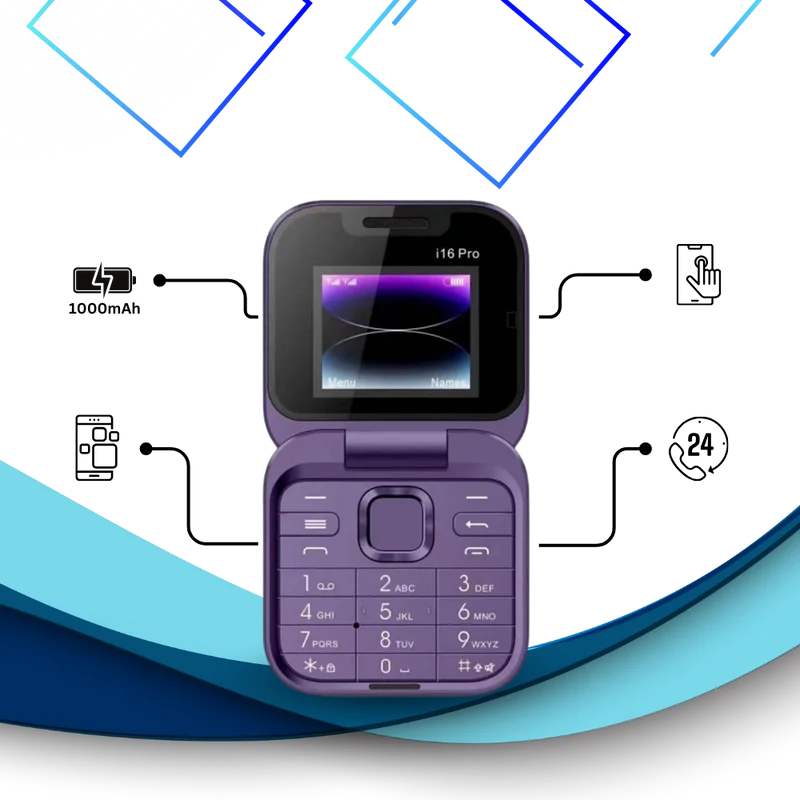 Téléphone portable pliable Dual Sim compact polyvalent
