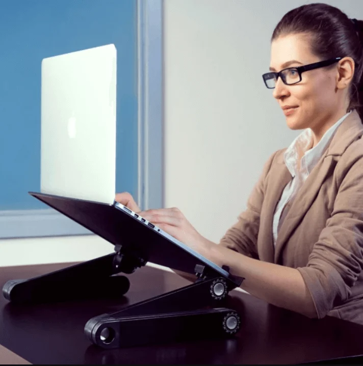 Support PC Portable Ergonomique - Réglable 360° - Confort & Santé