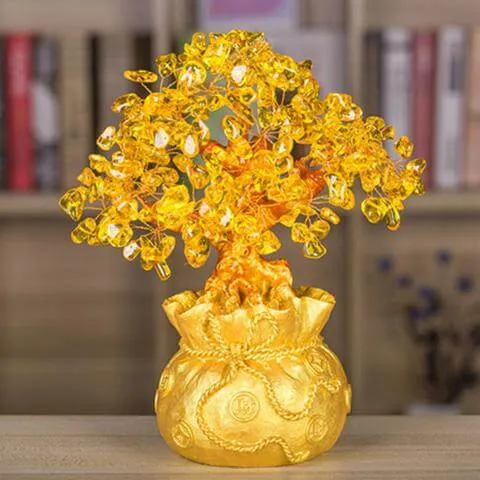Arbre à Argent Citrine - Feng Shui - Décoration Pierre Précieuse
