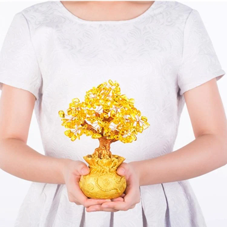 Arbre à Argent Citrine - Feng Shui - Décoration Pierre Précieuse