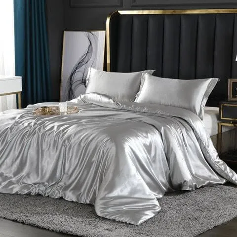 Parure de lit 4 pièces en satin de luxe