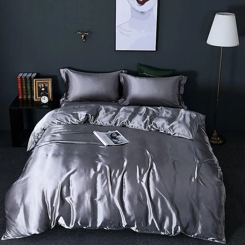 Parure de lit 4 pièces en satin de luxe