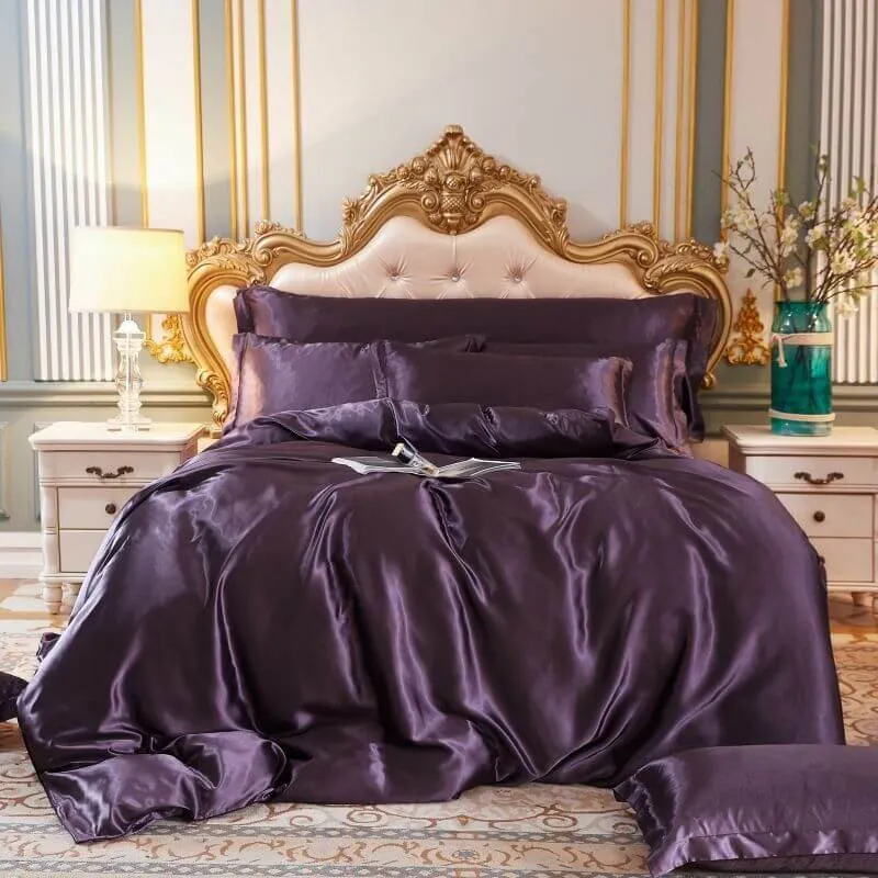 Parure de lit 4 pièces en satin de luxe