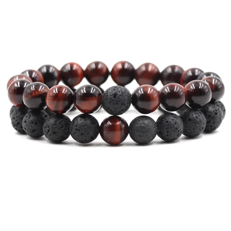 Bracelet distance couple en oeil de taureau