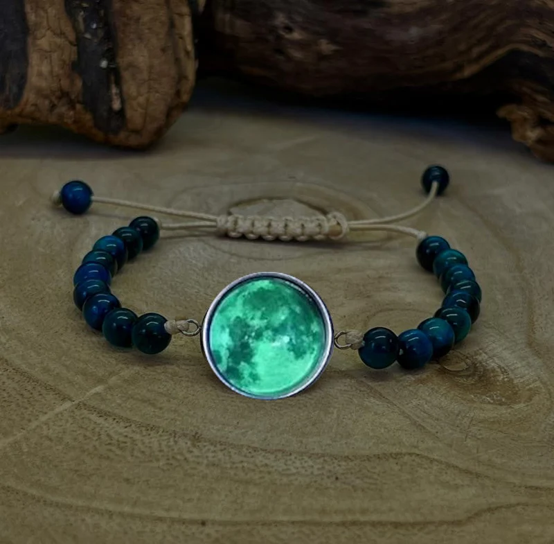 Bracelet pleine lune en oeil de tigre