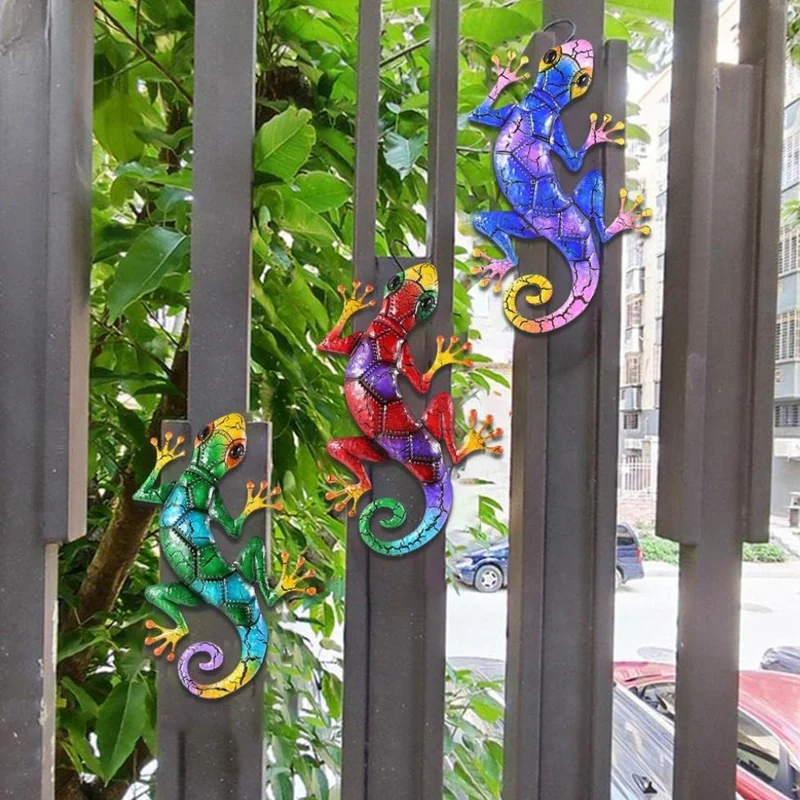 Décoration de Jardin Gecko en Métal