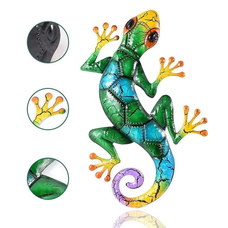 Décoration de Jardin Gecko en Métal