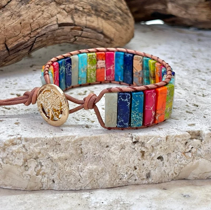 Bracelet 7 chakras lingots d'équilibre