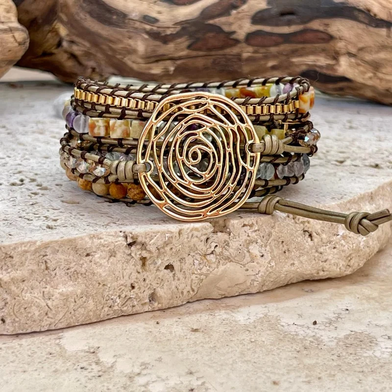 Bracelet bohème tressé en plaqué or