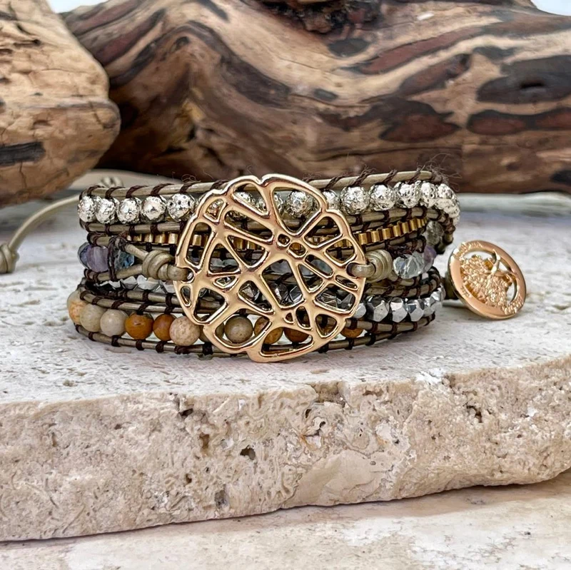 Bracelet de créativité tressé en plaqué or