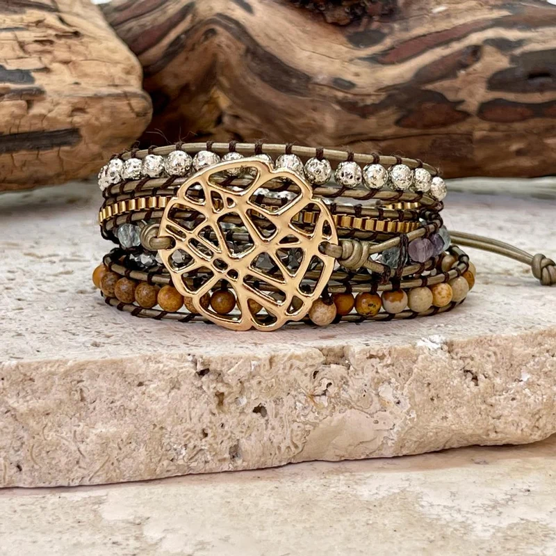 Bracelet de créativité tressé en plaqué or