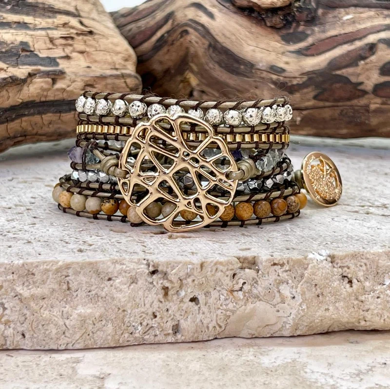 Bracelet de créativité tressé en plaqué or