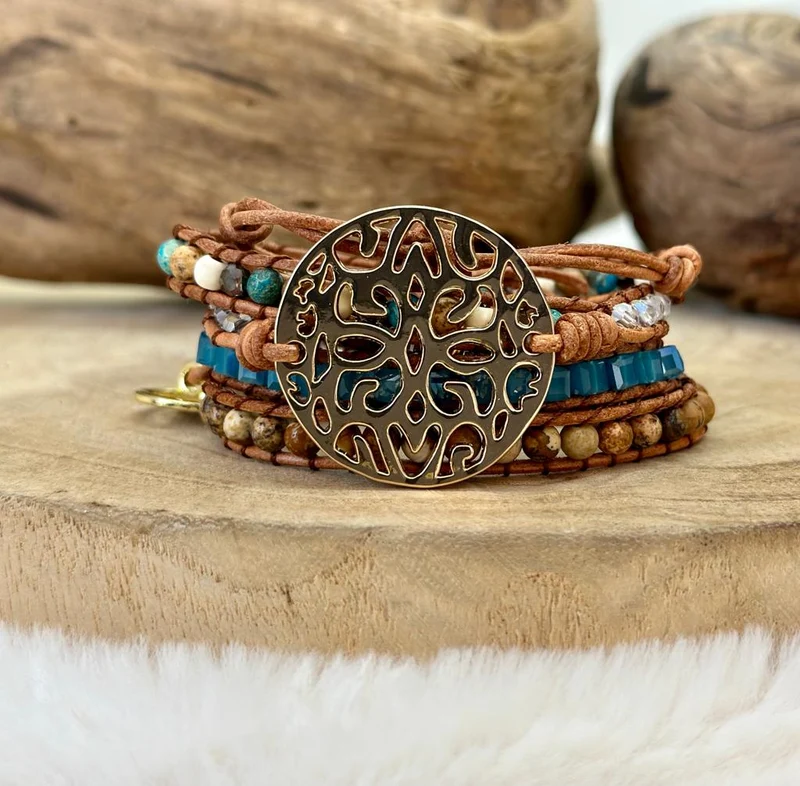 Bracelet de protection en jaspe océan