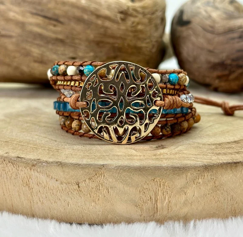 Bracelet de protection en jaspe océan